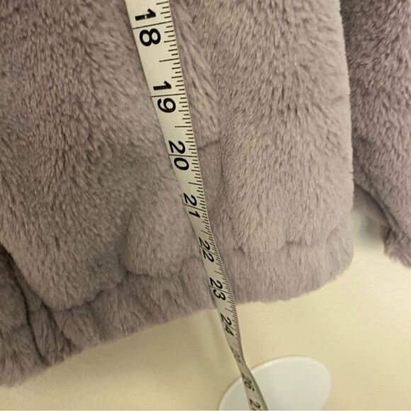 Cynthia Crowley faux fur jacket coat gray full zip bomber mobwife M - Picture 6 of 8